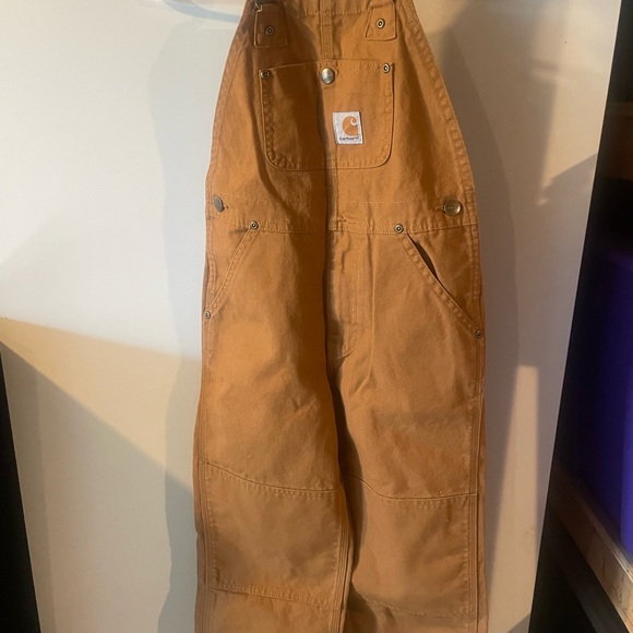 Carhartt Brown Overalls kids size 7 - Picture 1 of 3